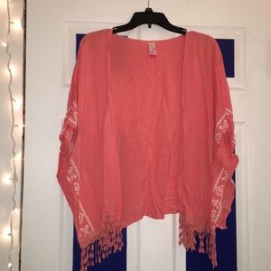 Peach bathing suit coverup